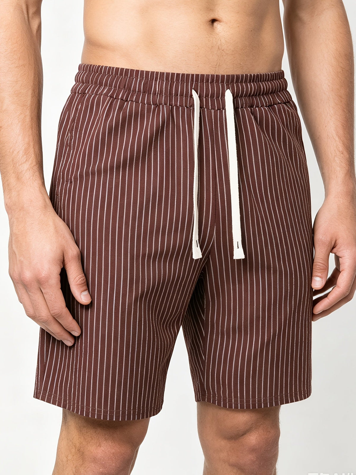 Men's linen-look pinstripe shorts – colour option