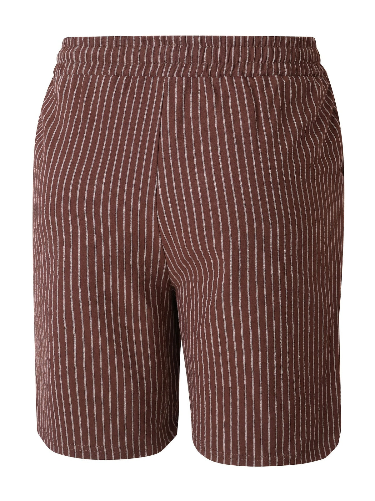 Men's Linen-Look Pinstripe Drawstring Shorts