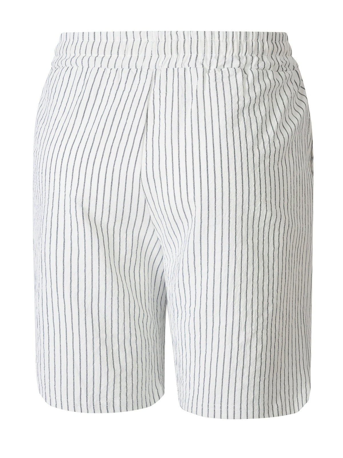 Men's Linen-Look Pinstripe Drawstring Shorts