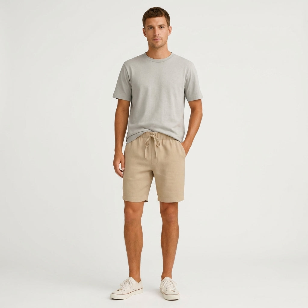 Men's linen-look drawstring shorts – alternate view