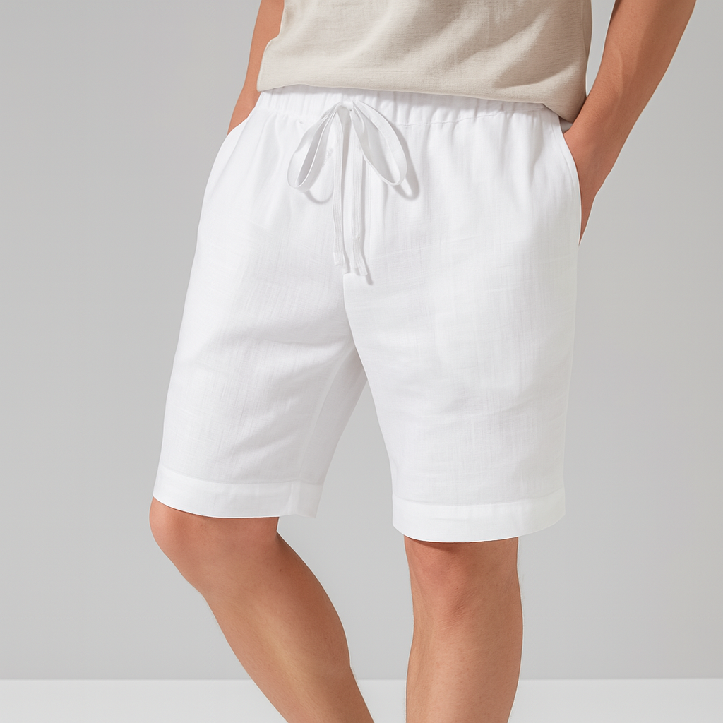 Men's Linen-Look Regular Fit Drawstring Shorts