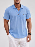 Men's linen-look polo shirt – colour option