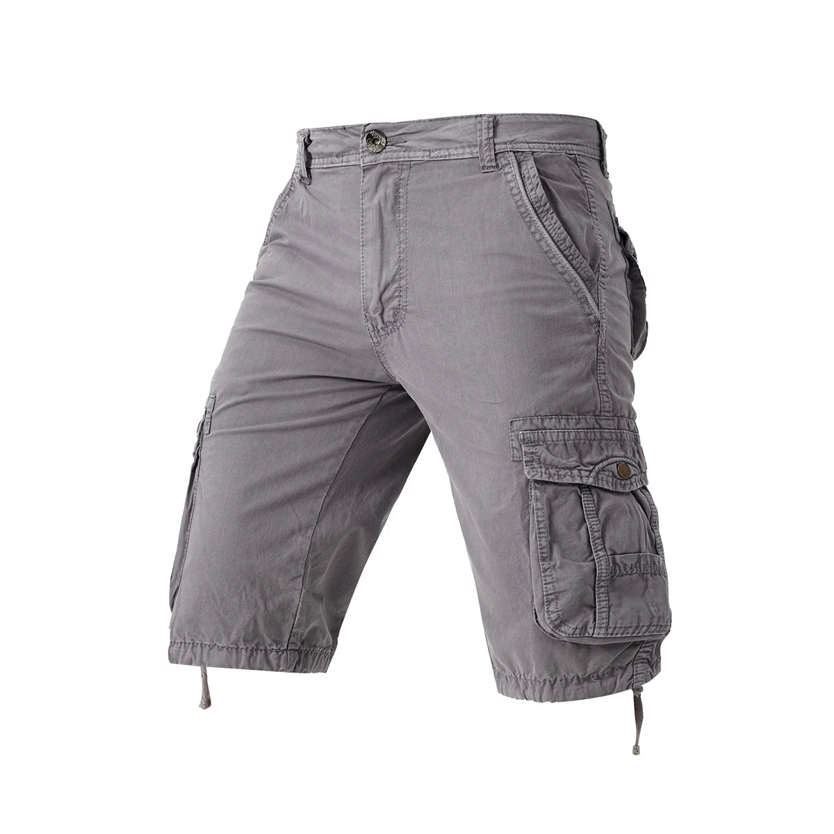 Men's Loose Fit Knee-Length Cotton Cargo Shorts