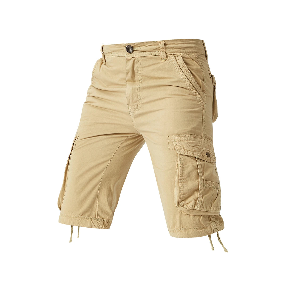 Men's Loose Fit Knee-Length Cotton Cargo Shorts