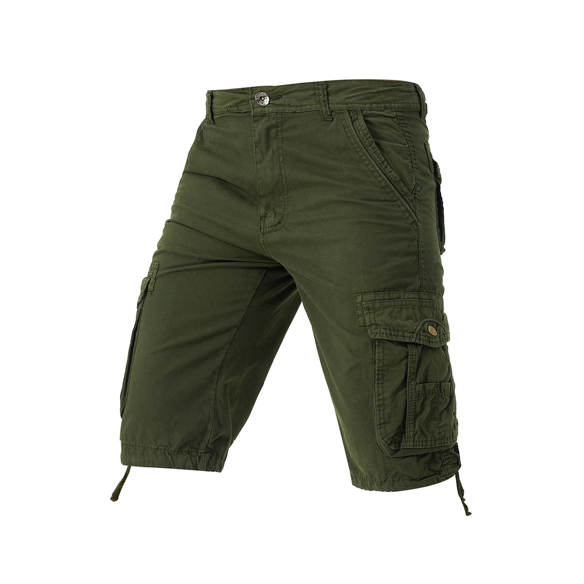 Men's Loose Fit Knee-Length Cotton Cargo Shorts