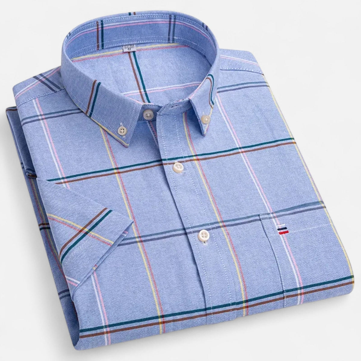 Men's Oxford Cotton-Blend Short Sleeve Shirt