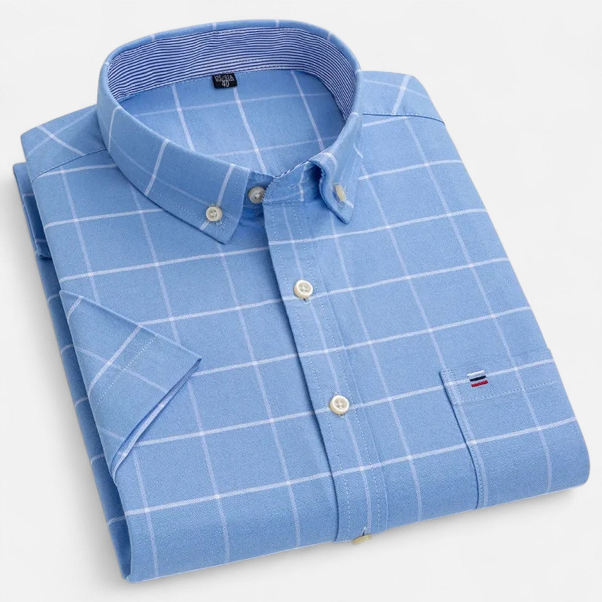 Men's Oxford Cotton-Blend Short Sleeve Shirt