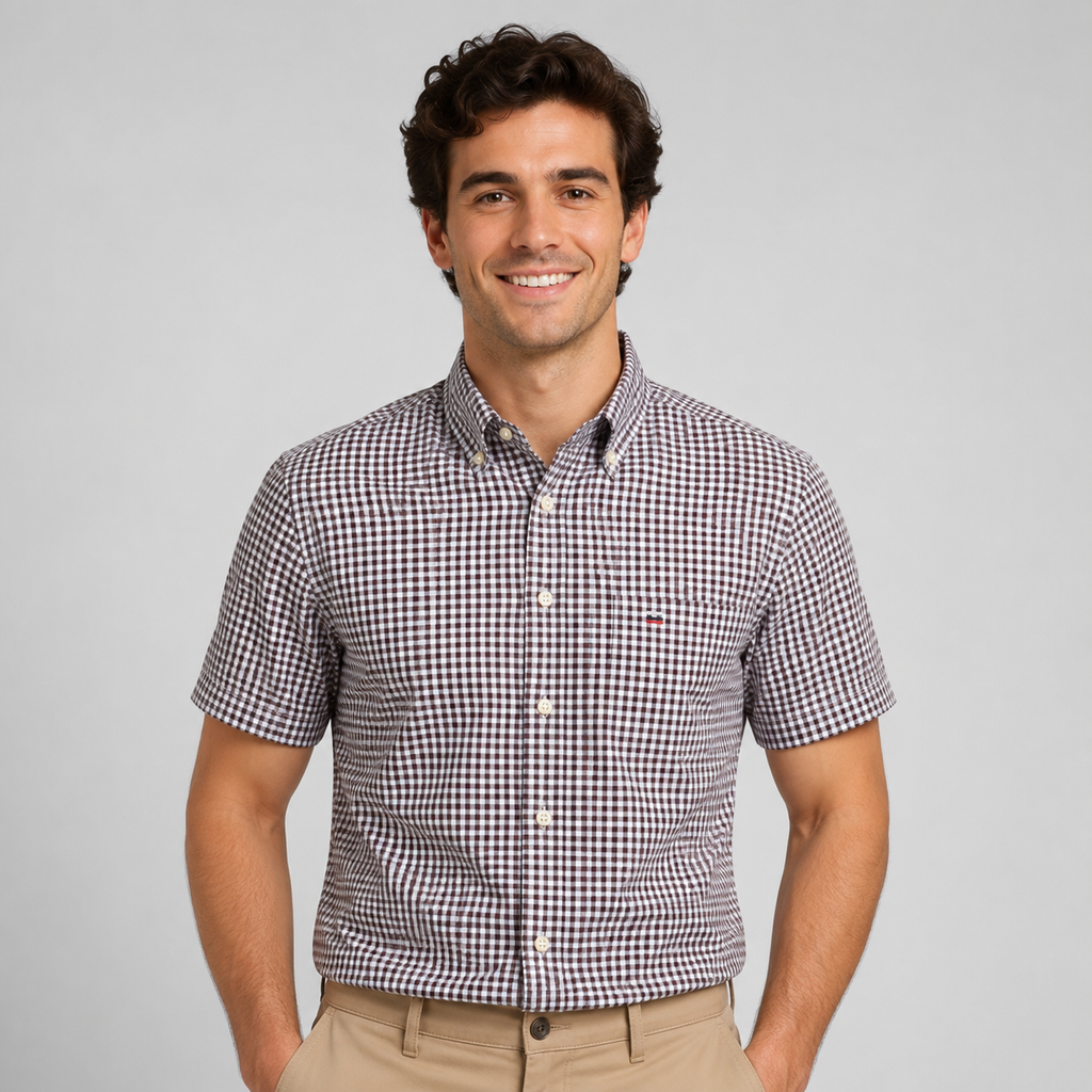 Men's Oxford Cotton-Blend Short Sleeve Shirt
