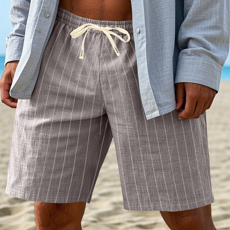 Men's pinstripe Bermuda shorts – detail view