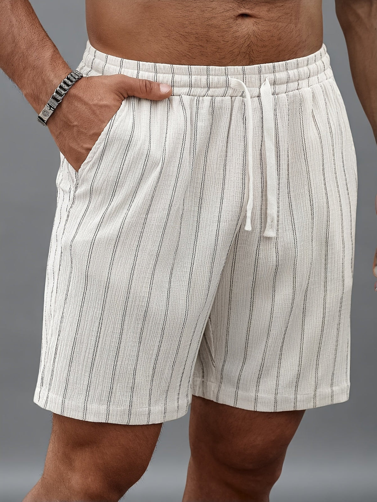 Men's pinstripe beach shorts – colour option