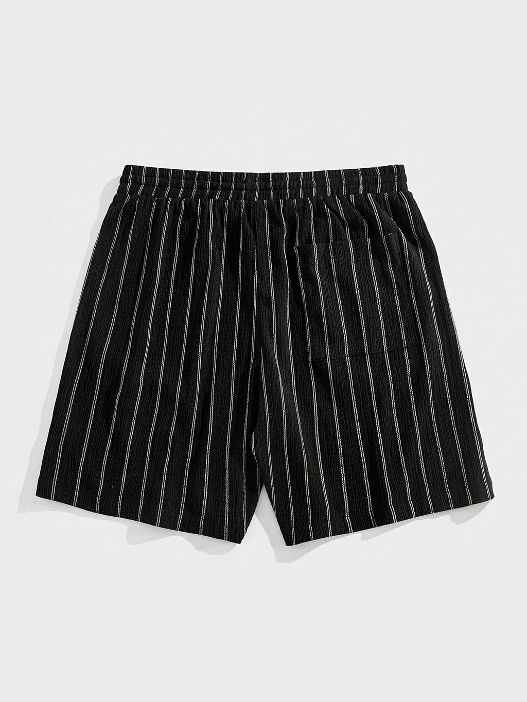 Men's Pinstripe Elastic Waist Beach Shorts