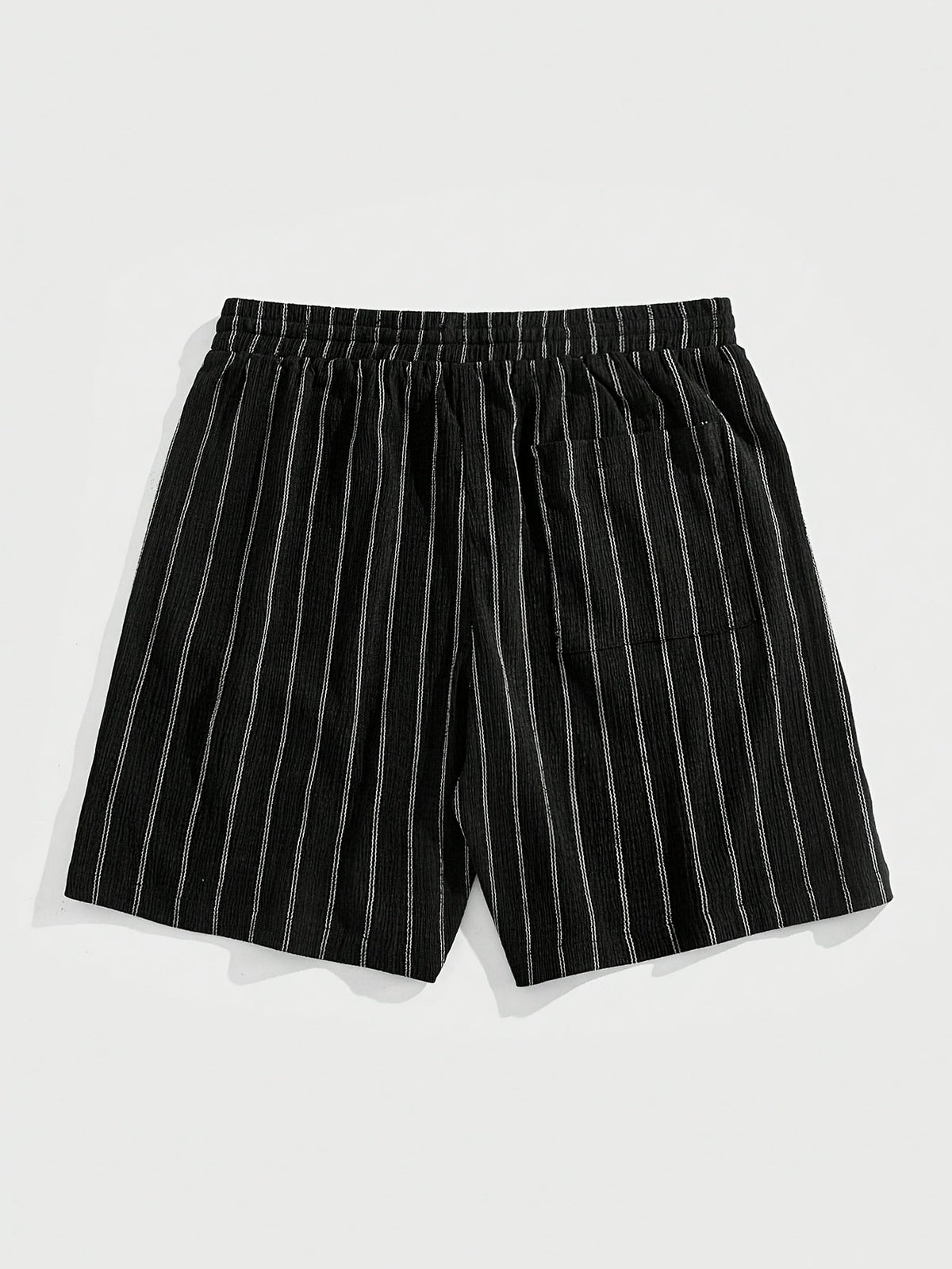 Men's Pinstripe Elastic Waist Beach Shorts