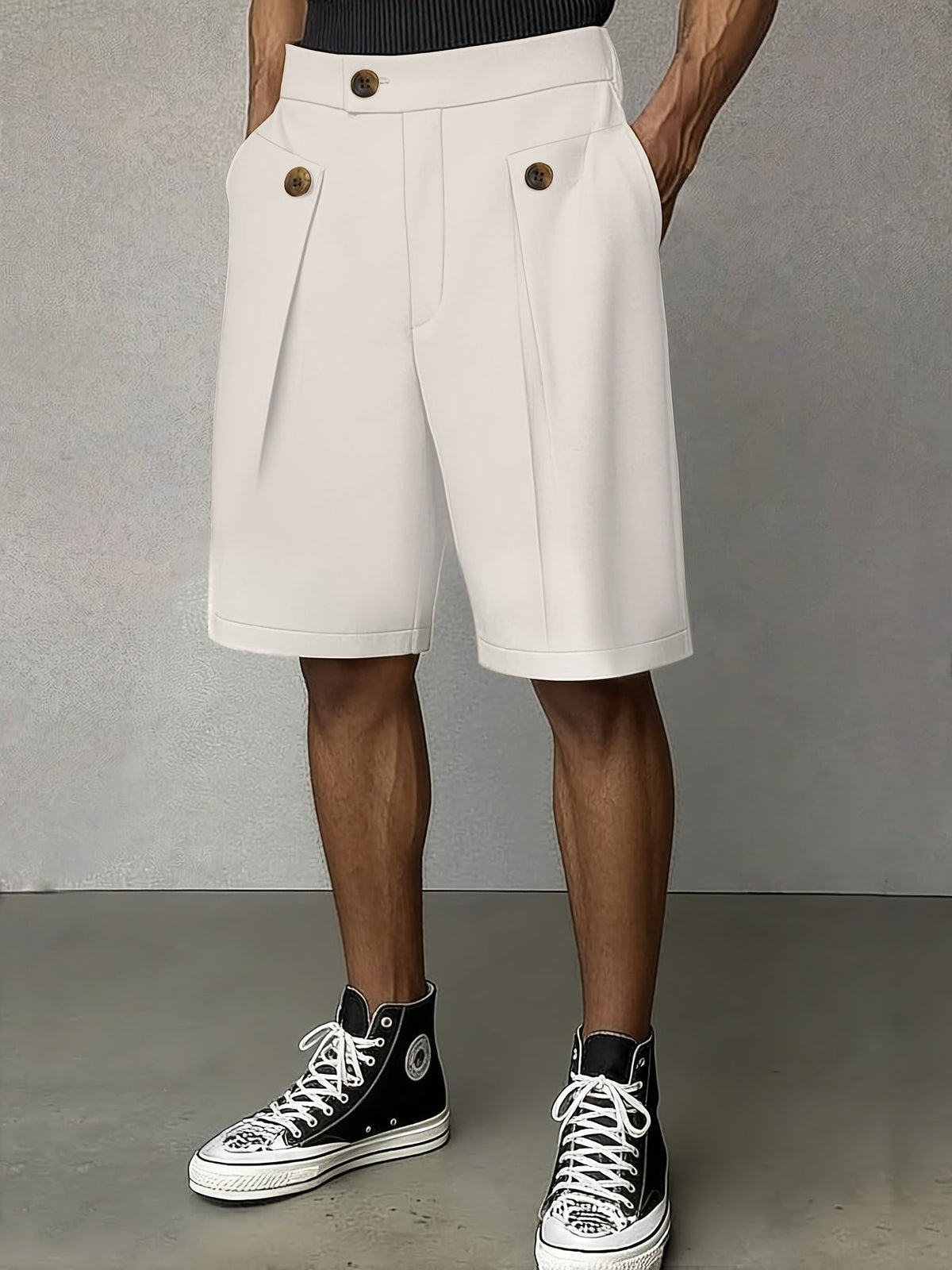 Men's pleated tailored shorts – colour option