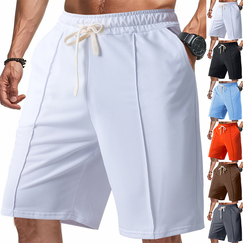 Men's pressed crease Bermuda shorts with contrast drawcord
