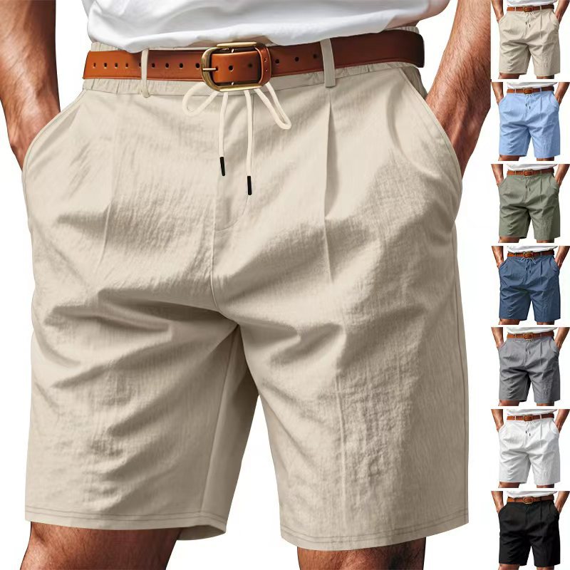 Men's quick-dry knee-length travel shorts with drawstring