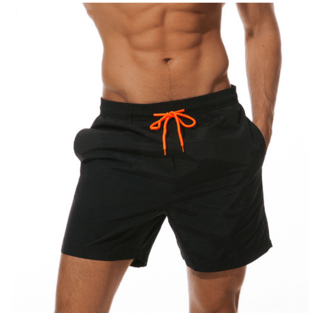 Men's quick-drying mesh lined swim shorts with drawstring