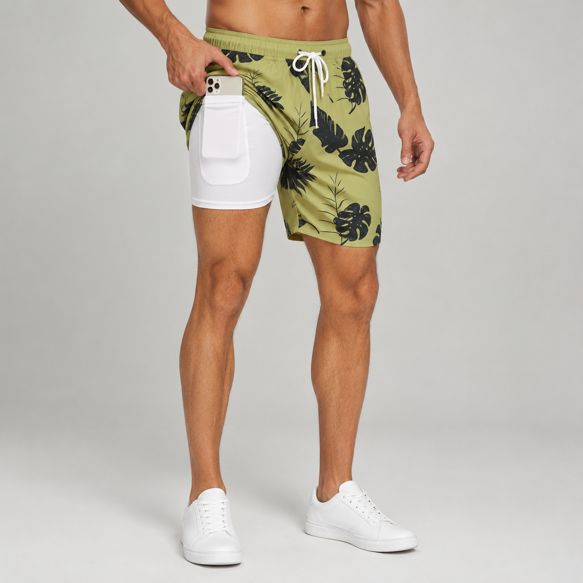 Men's compression lined swim shorts – detail view