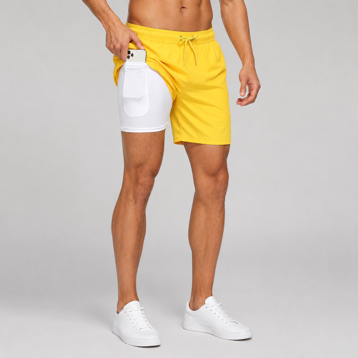 Men's Quick-Drying Swim Shorts with Compression Liner
