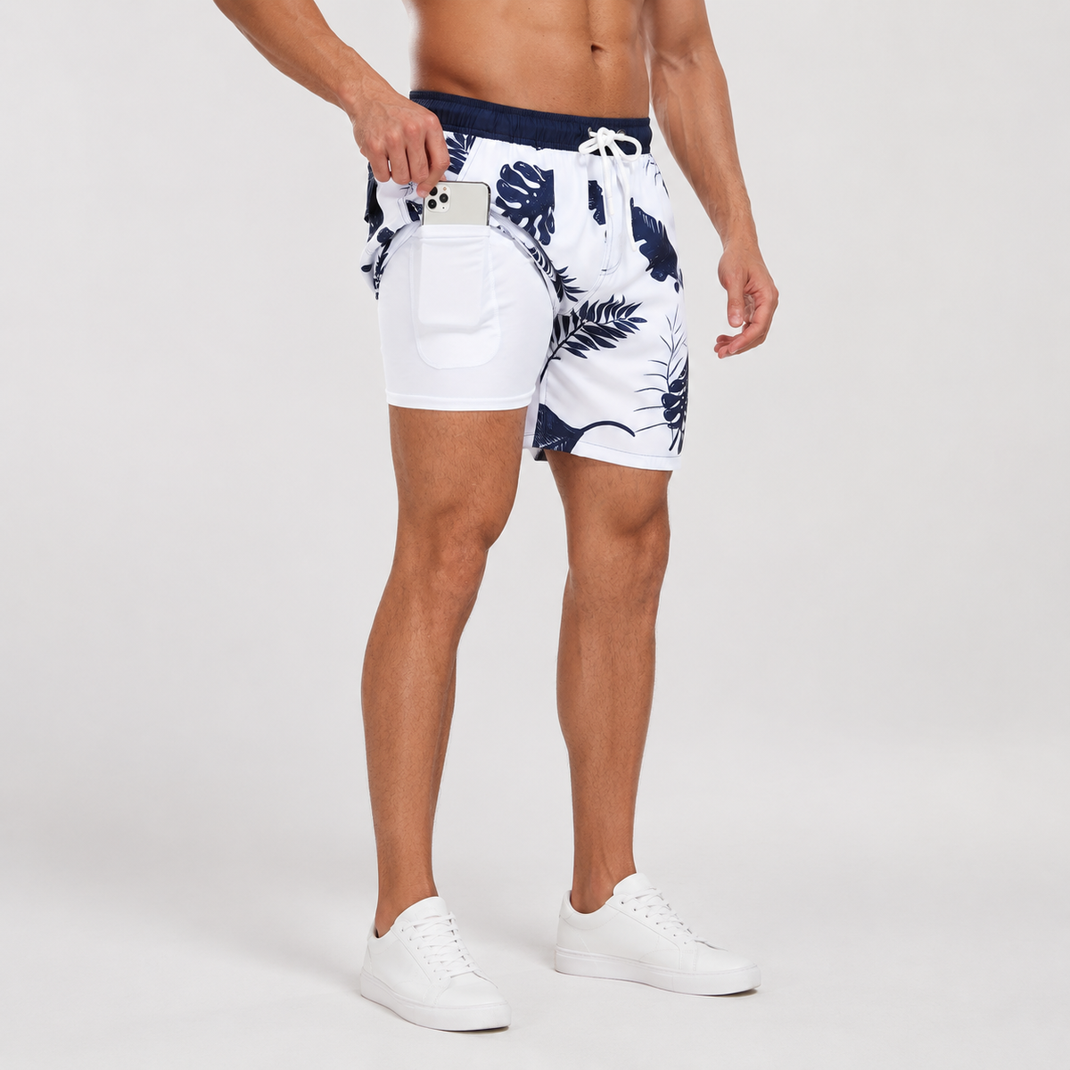 Men's Quick-Drying Swim Shorts with Compression Liner