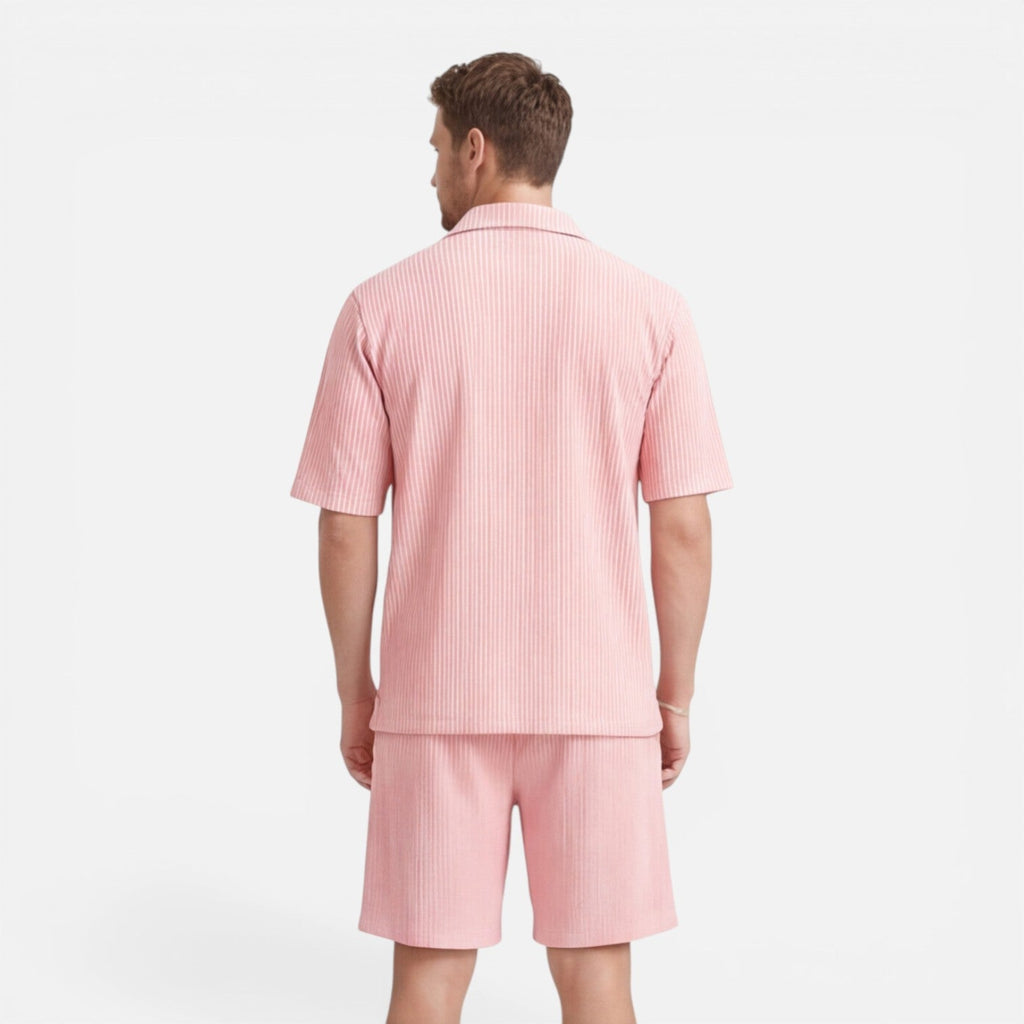 Men's ribbed shirt and shorts set – colour option