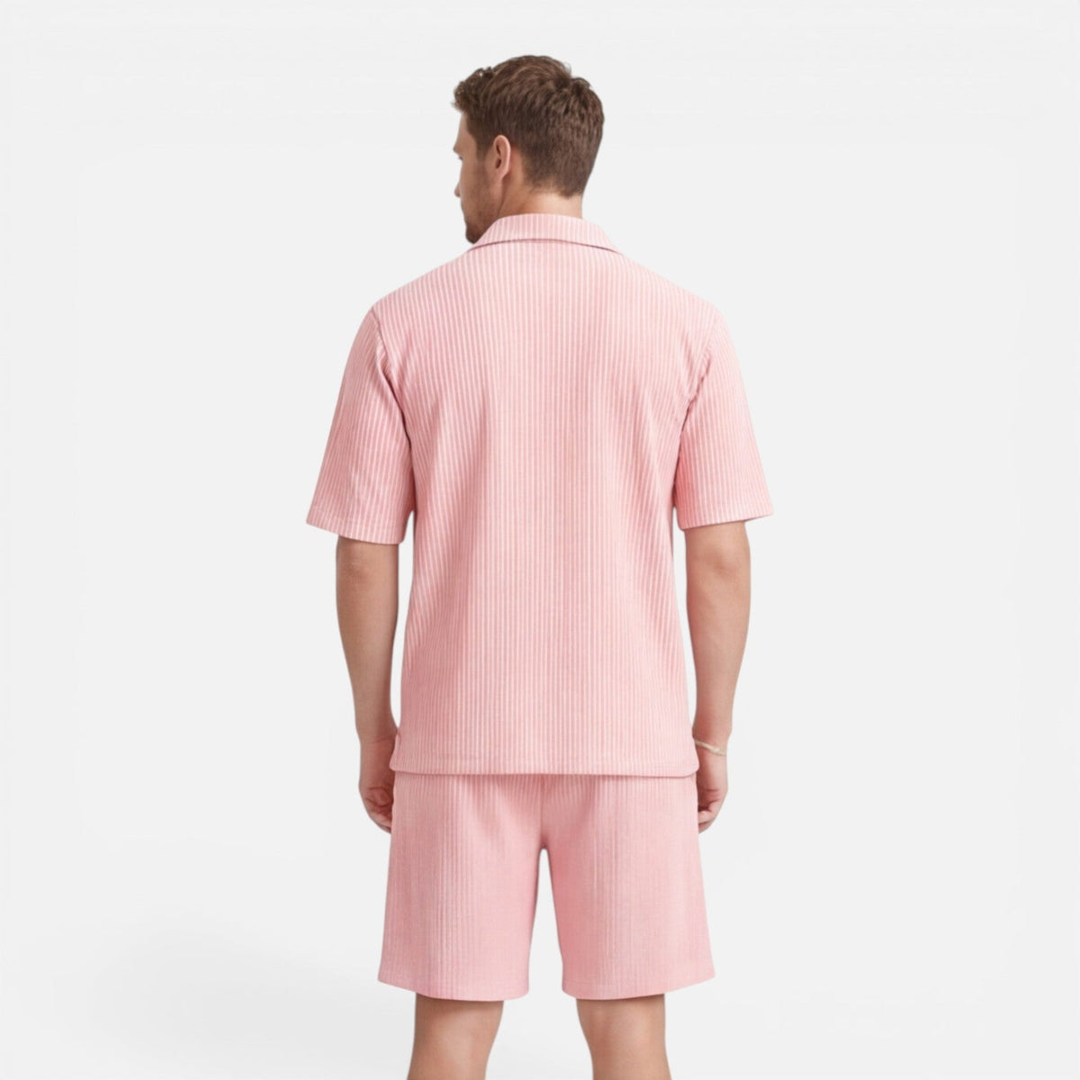 Men's ribbed shirt and shorts set – colour option