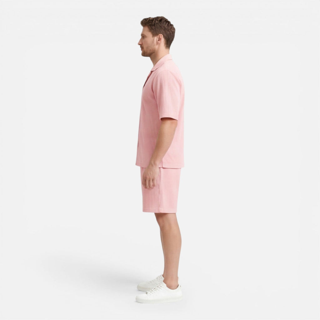 Men's ribbed shirt and shorts set – alternate view