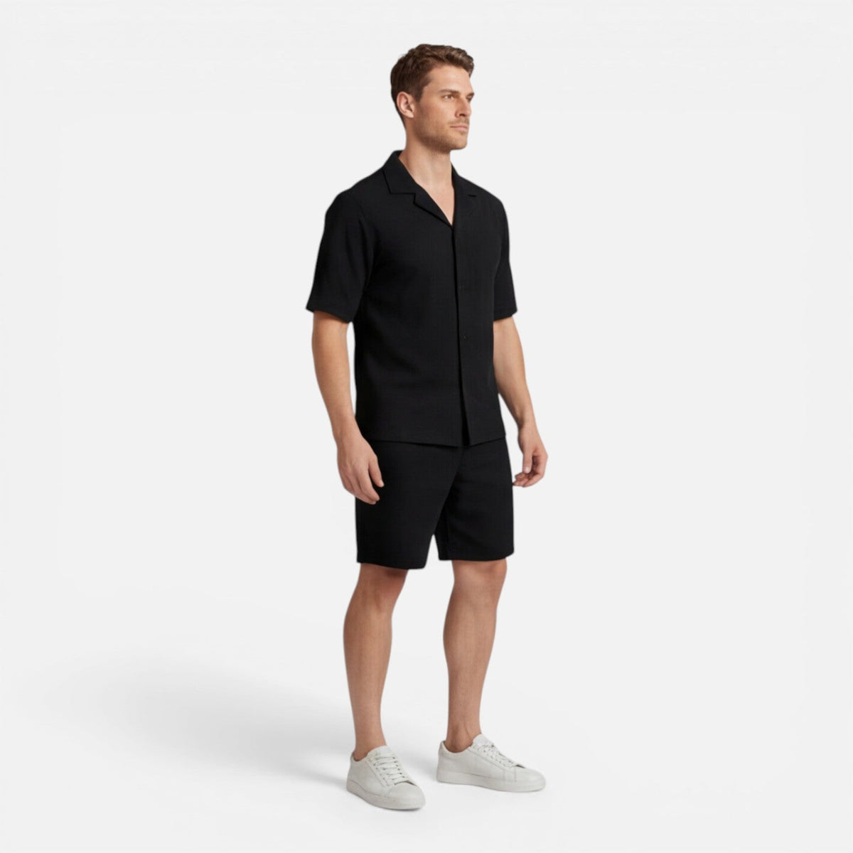 Men's ribbed shirt and shorts set – detail view