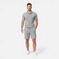 Men's slim fit knit polo and shorts set