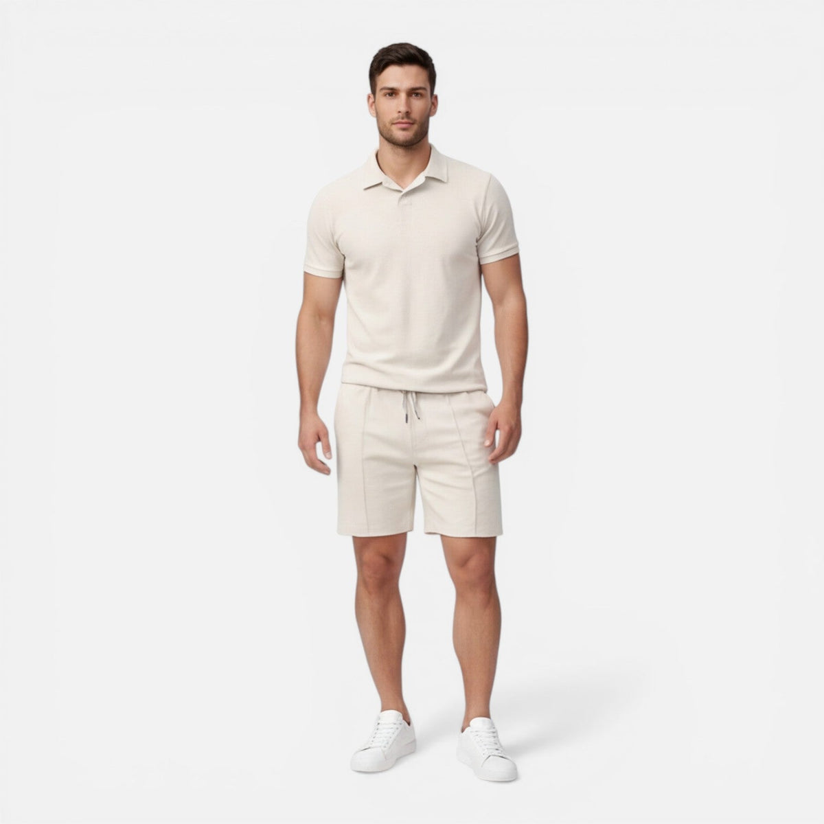 Men's slim fit polo and shorts set – alternate view