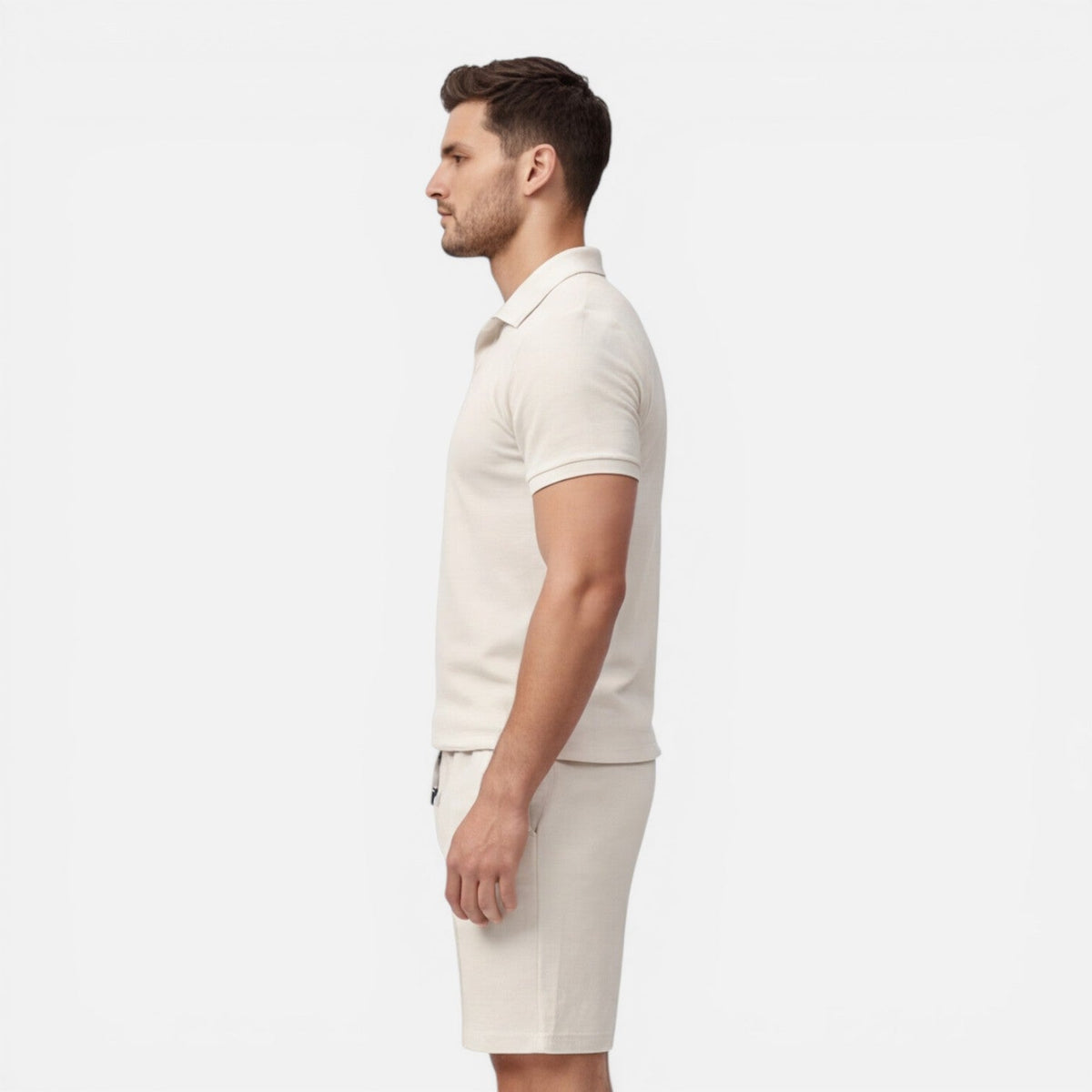 Men's slim fit polo and shorts set – alternate view
