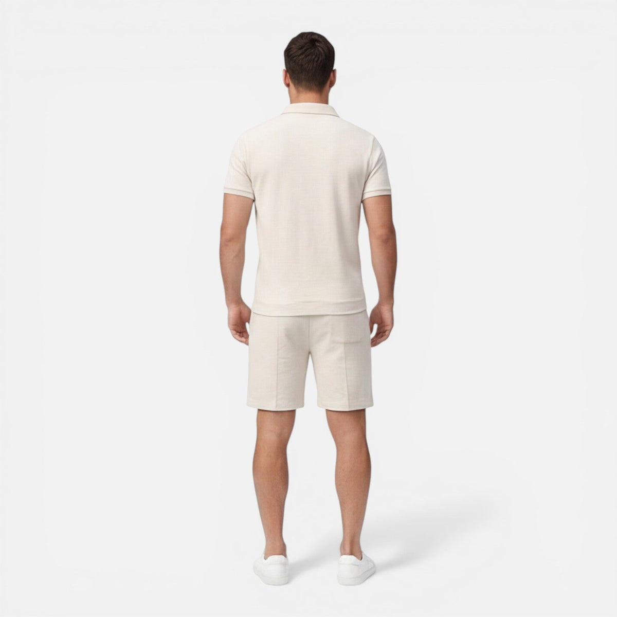 Men's slim fit polo and shorts set – detail view