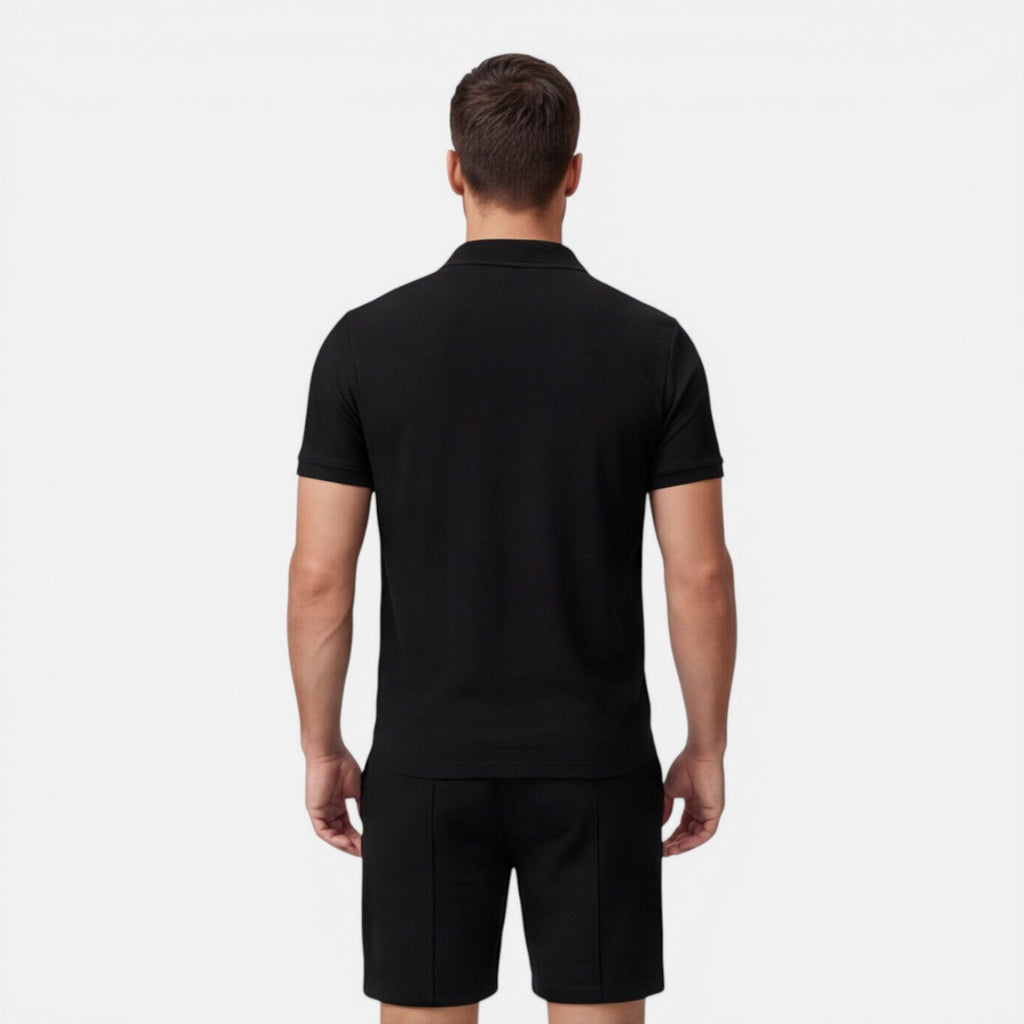 Men's Slim Fit Knit Polo and Shorts Set