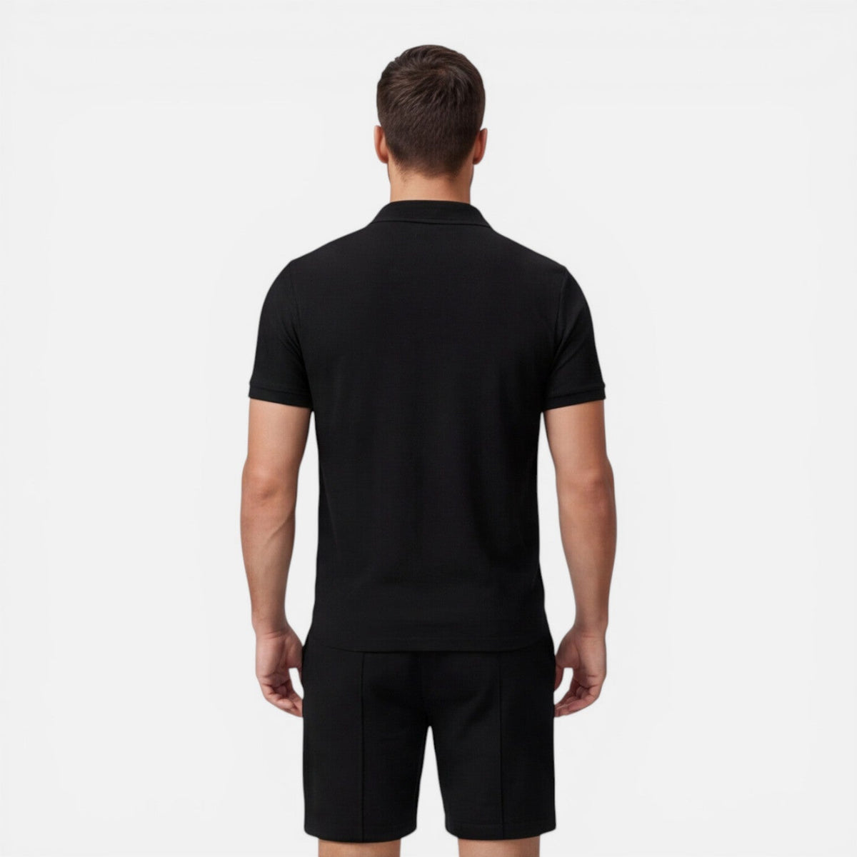 Men's Slim Fit Knit Polo and Shorts Set