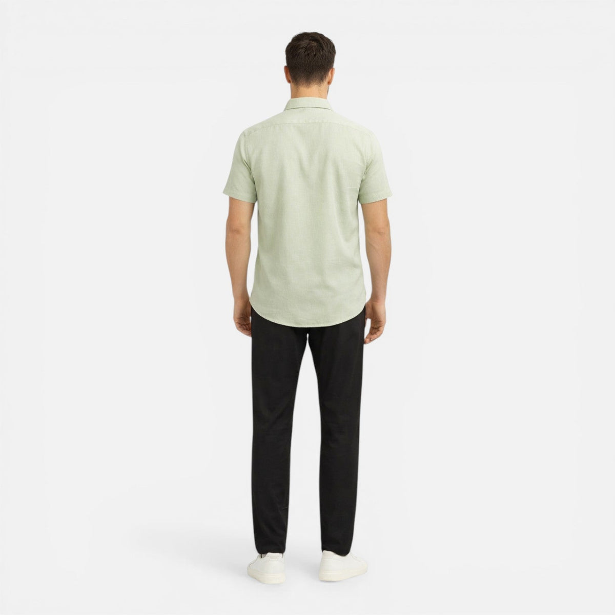 Men's slim fit linen-look shirt – colour option