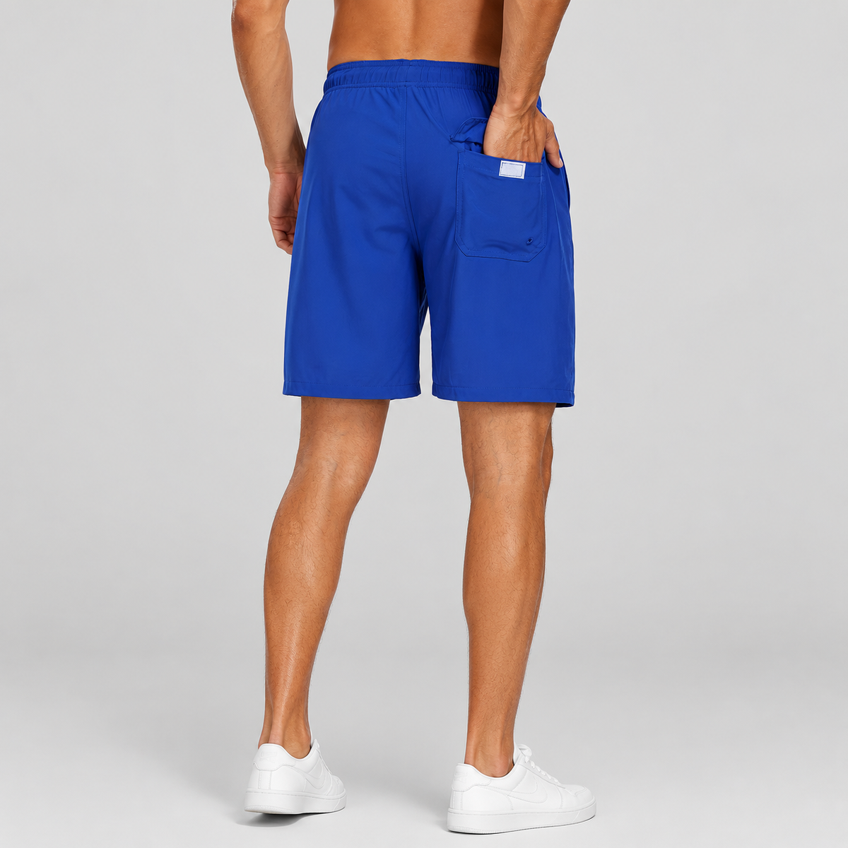 Men's Solid Colour Swim Shorts with Compression Liner