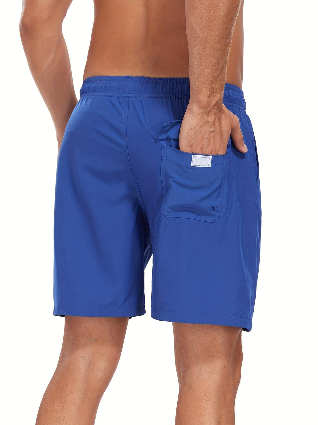 Men's Solid Colour Swim Shorts with Compression Liner