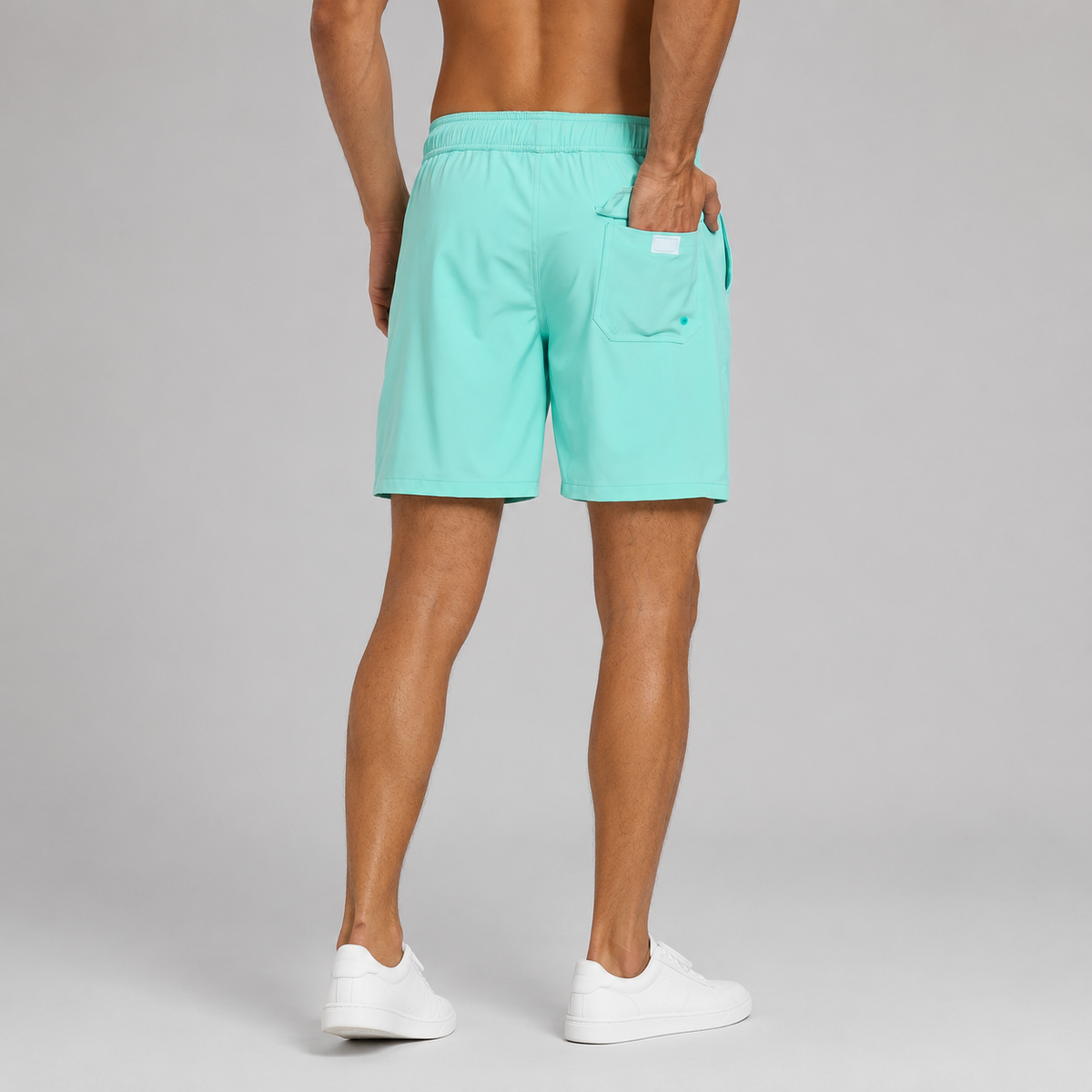 Men's Solid Colour Swim Shorts with Compression Liner