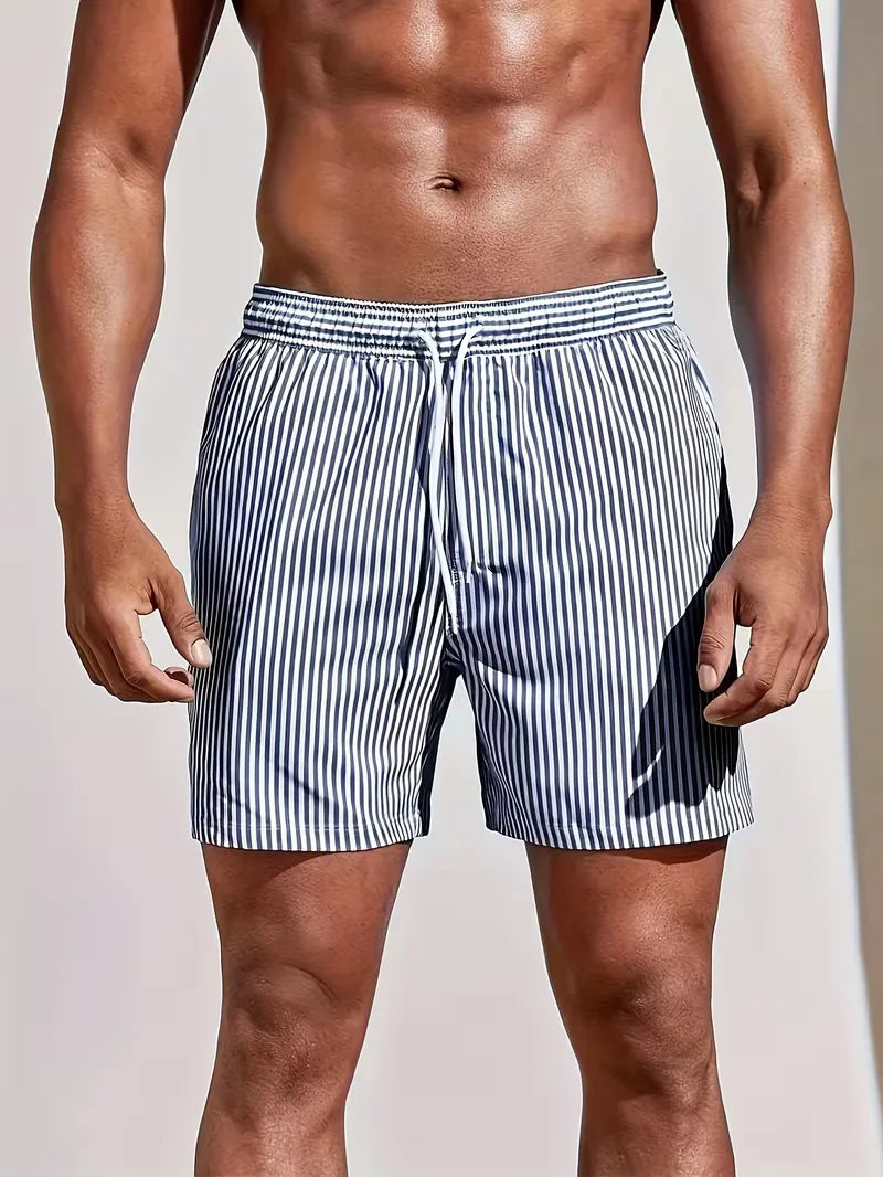 Men's striped swim shorts – alternate view