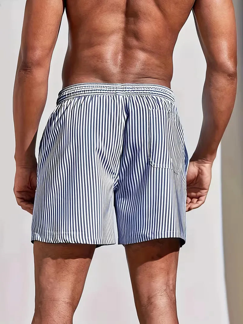 Men's striped swim shorts – alternate view