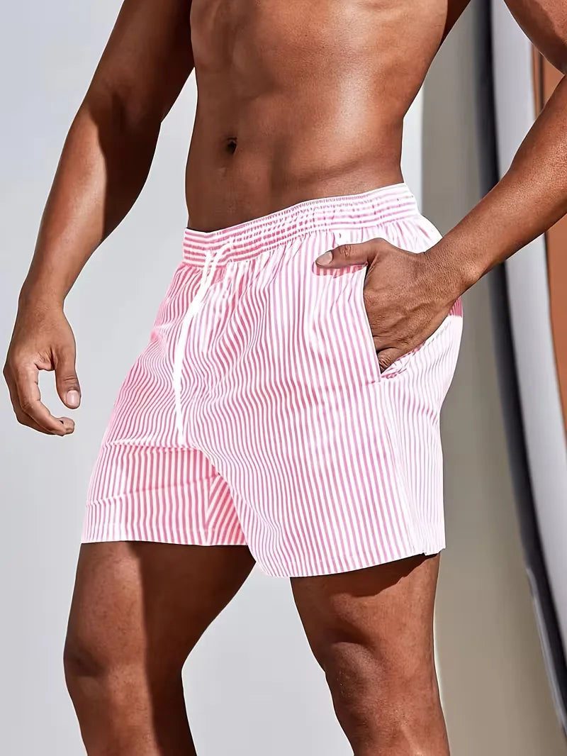 Men's striped swim shorts – detail view
