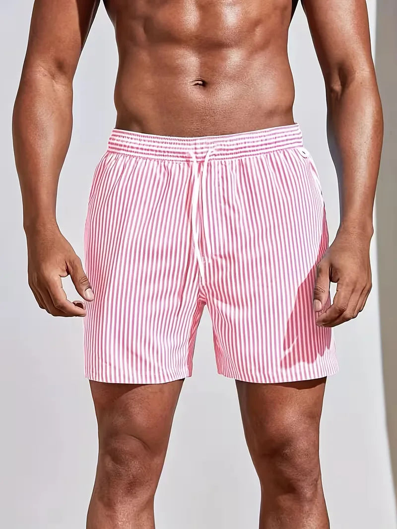 Men's striped swim shorts – detail view