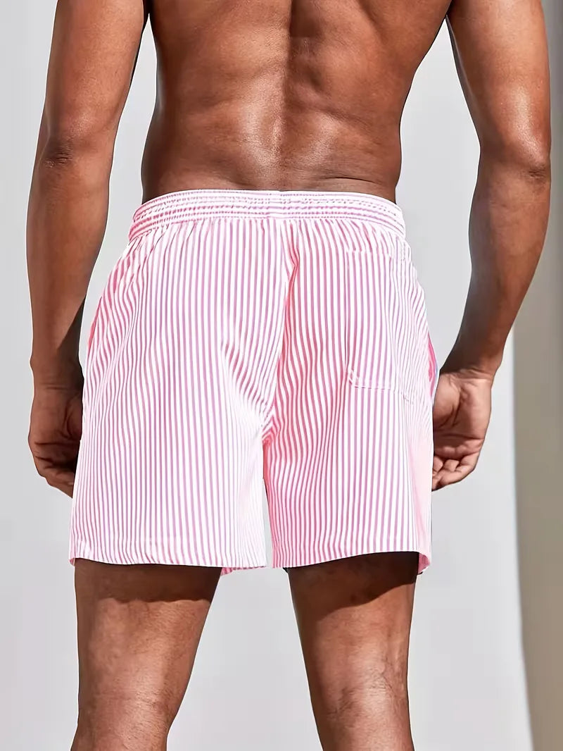 Men's striped swim shorts – detail view