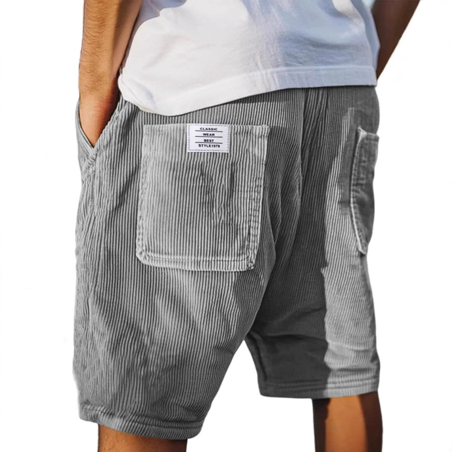 Men's textured tailored shorts with side pockets