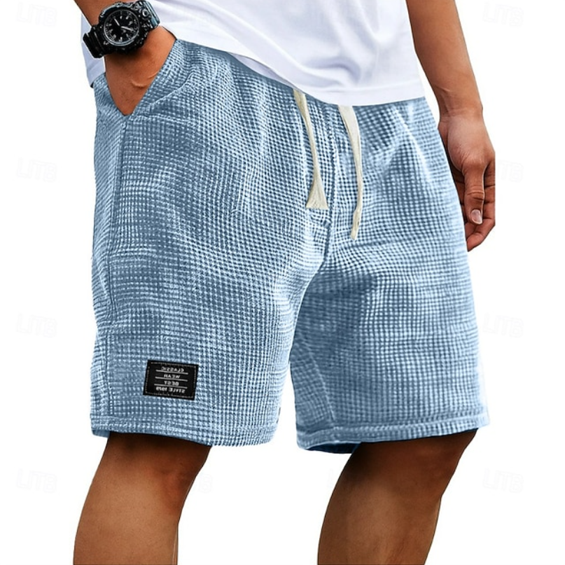 Men's waffle texture drawstring shorts – alternate view