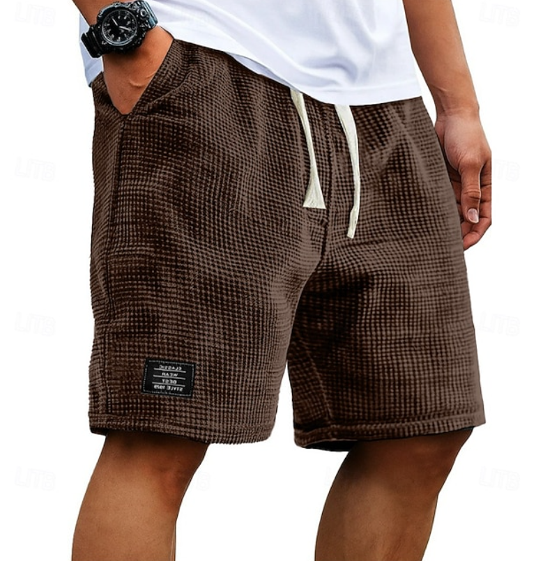 Men's waffle texture drawstring shorts – alternate view