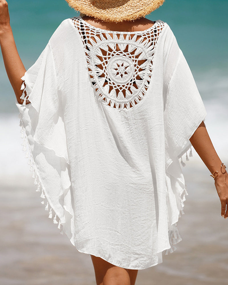 Crochet beach cover-up – detail view