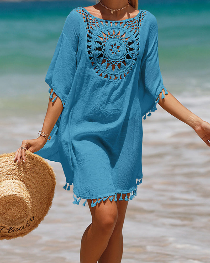 Crochet beach cover-up – detail view