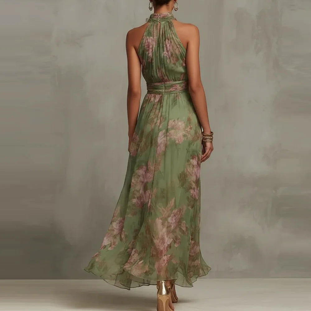 Floral halter maxi dress – colour option