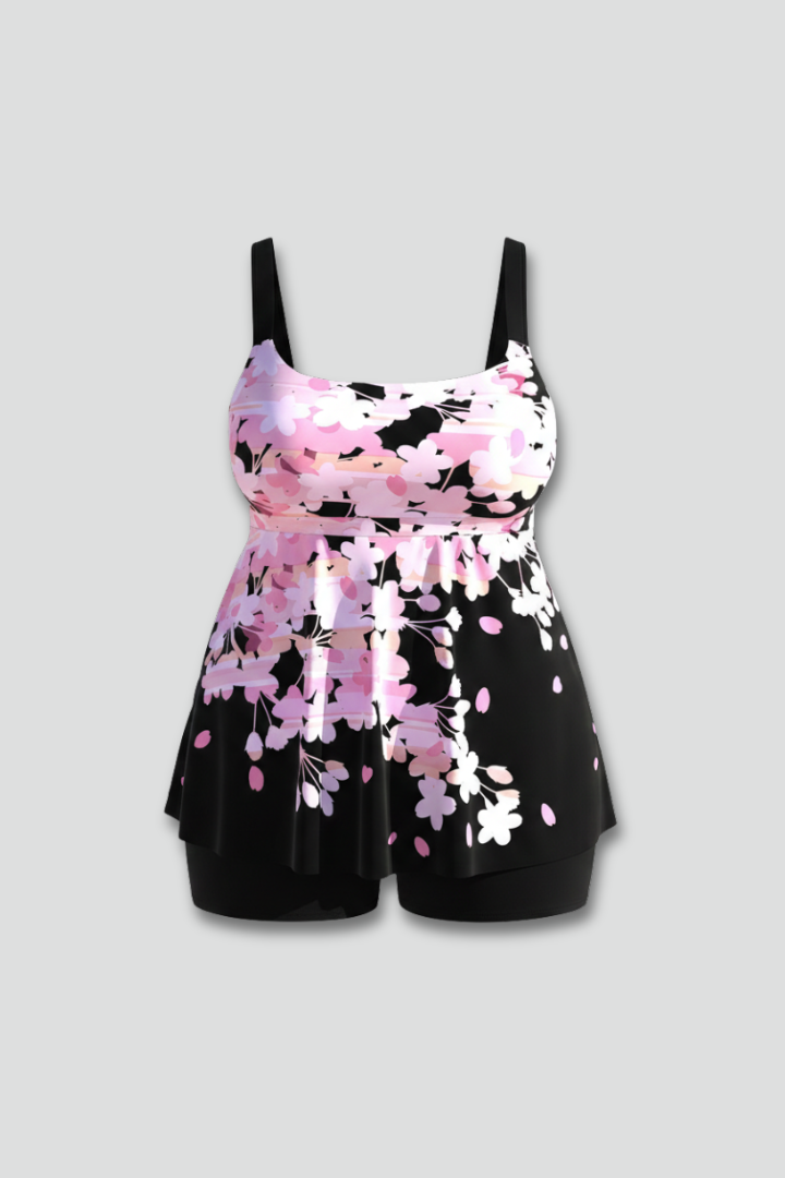 Floral scoop neck tankini – alternate view