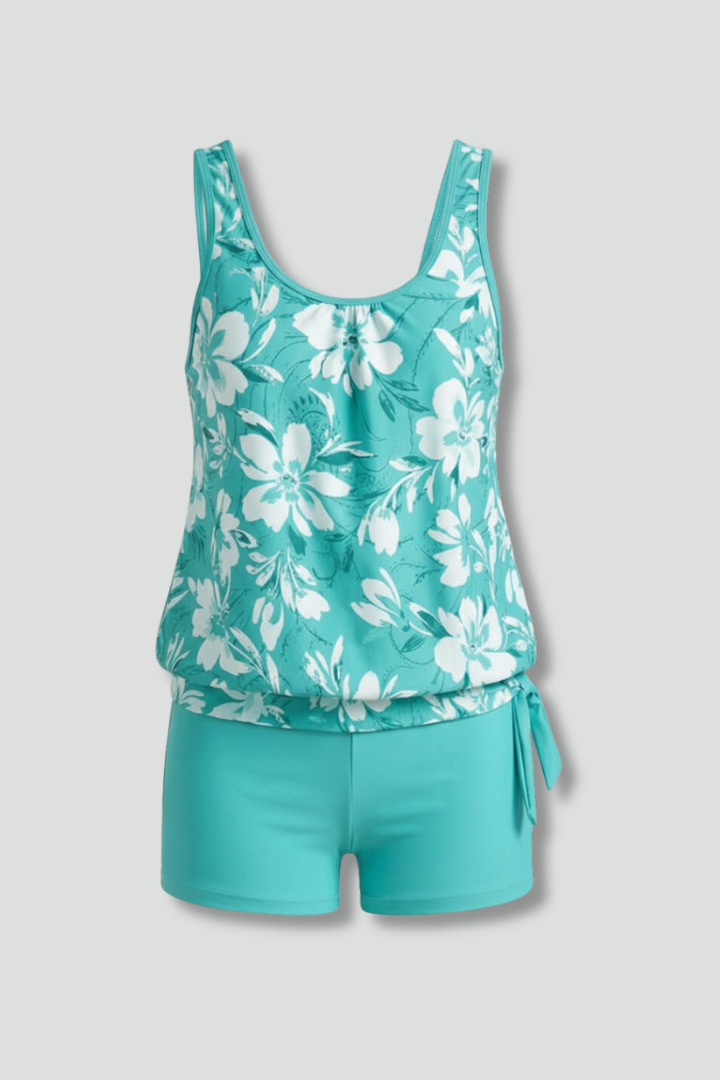 Floral scoop neck tankini – alternate view